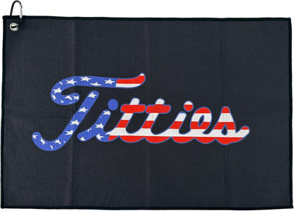 Titties Golf Towel – Funny Golf Towel for Bags, Funny Gift Microfiber Golf Bag Towel, USA Parody, Golf Accessories for Men, Bag Accessories