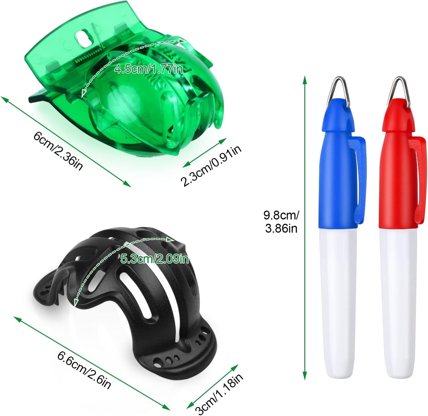 8 Pack Golf Ball Marker Liner Drawing Marker, 4 Golf Ball Marker Stencil and 4 Color Golf Ball Markers, Golf Ball Line Marker Tool, Golf Ball Alignment Marking Tool for the Golfer