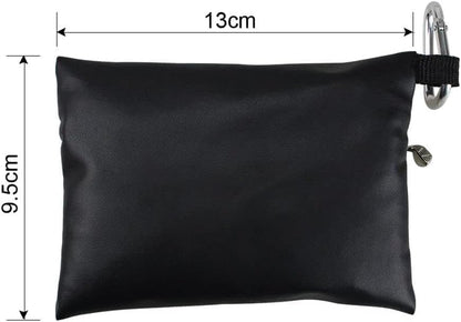 Black Mini Golf Tee Pouch Bag, Durable Golf Ball Tee Storage Bag Leather Golf Tees Pocket with Zipper, Golf Supplies Accessories, Golf Club Bag Accessories, Golf, Sports