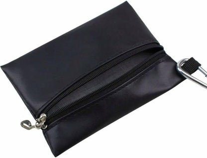 Black Mini Golf Tee Pouch Bag, Durable Golf Ball Tee Storage Bag Leather Golf Tees Pocket with Zipper, Golf Supplies Accessories, Golf Club Bag Accessories, Golf, Sports