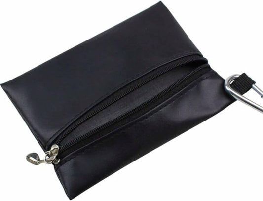 Black Mini Golf Tee Pouch Bag, Durable Golf Ball Tee Storage Bag Leather Golf Tees Pocket with Zipper, Golf Supplies Accessories, Golf Club Bag Accessories, Golf, Sports