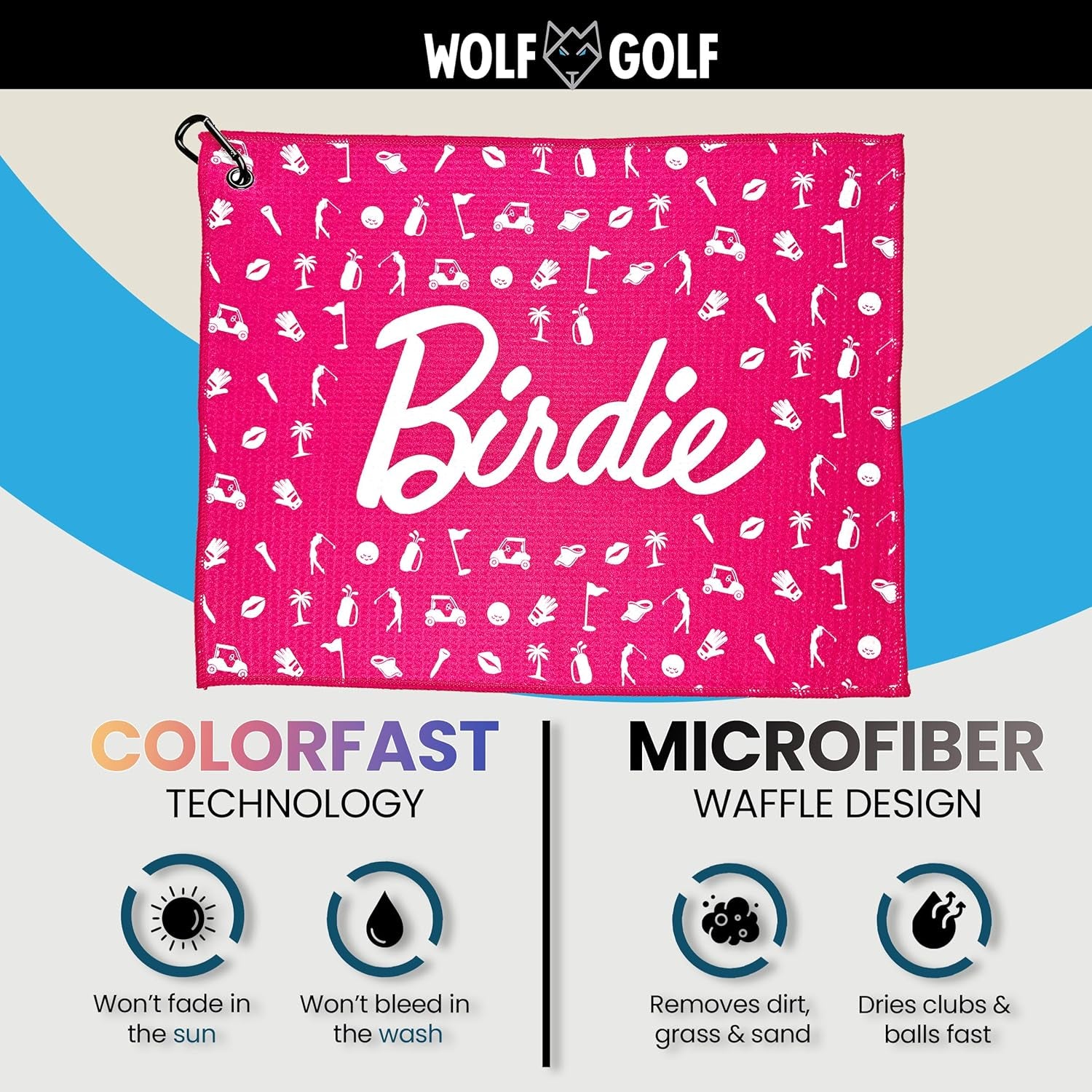 Birdie Funny Golf Towel for Women | Golf Gifts and Golf Accessories for Women