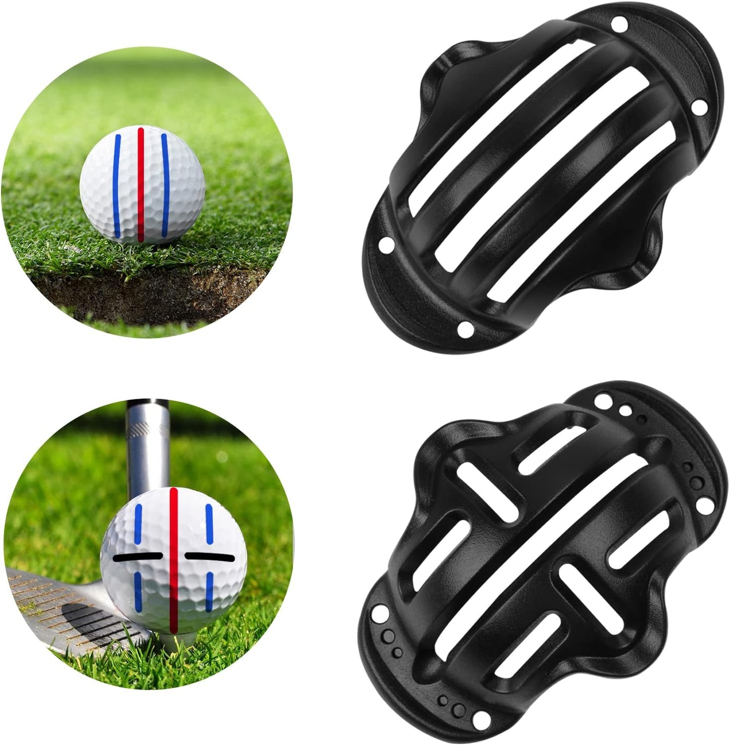 8 Pack Golf Ball Marker Liner Drawing Marker, 4 Golf Ball Marker Stencil and 4 Color Golf Ball Markers, Golf Ball Line Marker Tool, Golf Ball Alignment Marking Tool for the Golfer