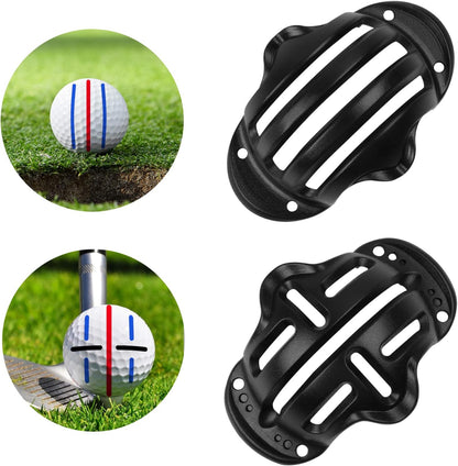 8 Pack Golf Ball Marker Liner Drawing Marker, 4 Golf Ball Marker Stencil and 4 Color Golf Ball Markers, Golf Ball Line Marker Tool, Golf Ball Alignment Marking Tool for the Golfer